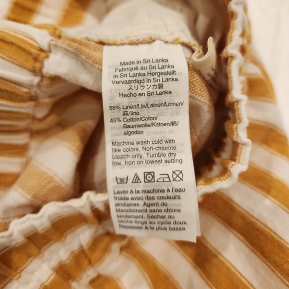 Madewell Tapered Huston Pull On Crop Pants Stripe Mustard and White Size Small - Picture 7 of 11